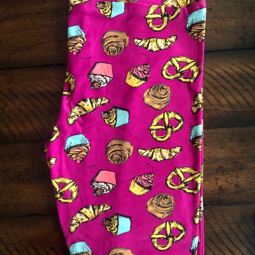 Lularoe leggings- cupcakes, pretzels, croissants